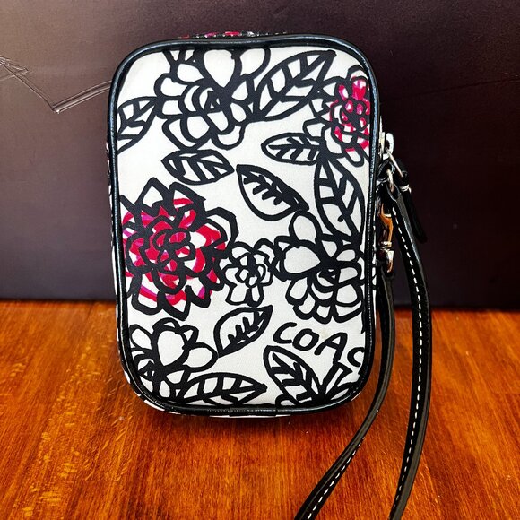 Coach Floral Graffiti Canvas Wallet/Camera Bag - Matching Backpack Sold Separate - Picture 7 of 8